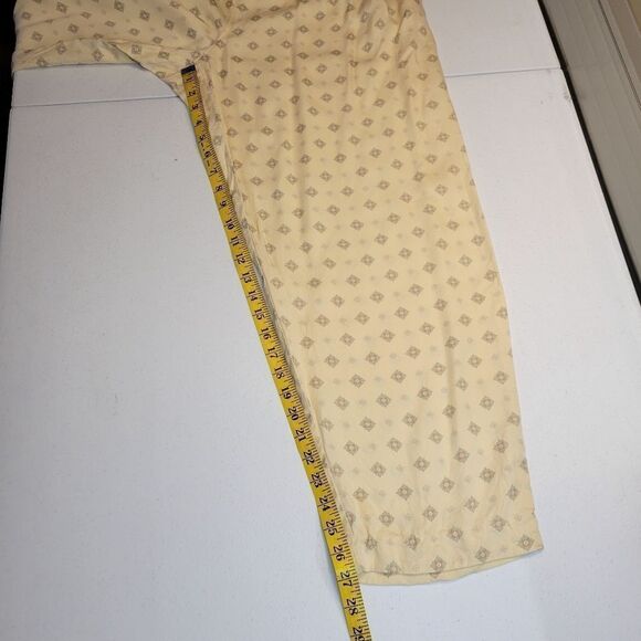 Liz Sport Soft Butter Yellow Patterned Pants with Belt Loops 80s Women's Large - Picture 11 of 12